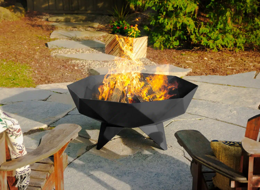 Modern Polygon Outdoor Fireplace